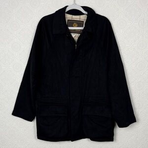 Loro Piana 100% Cashmere Storm System Jacket Black Italy Wind Coat Oversized